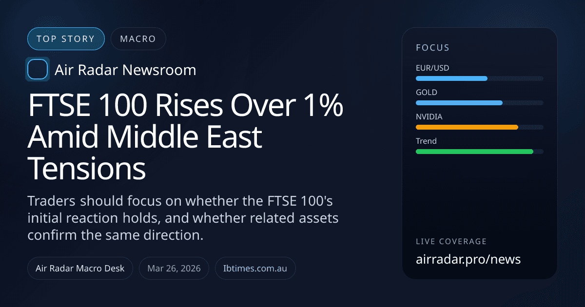 FTSE 100 Rises Over 1% Amid Middle East Tensions