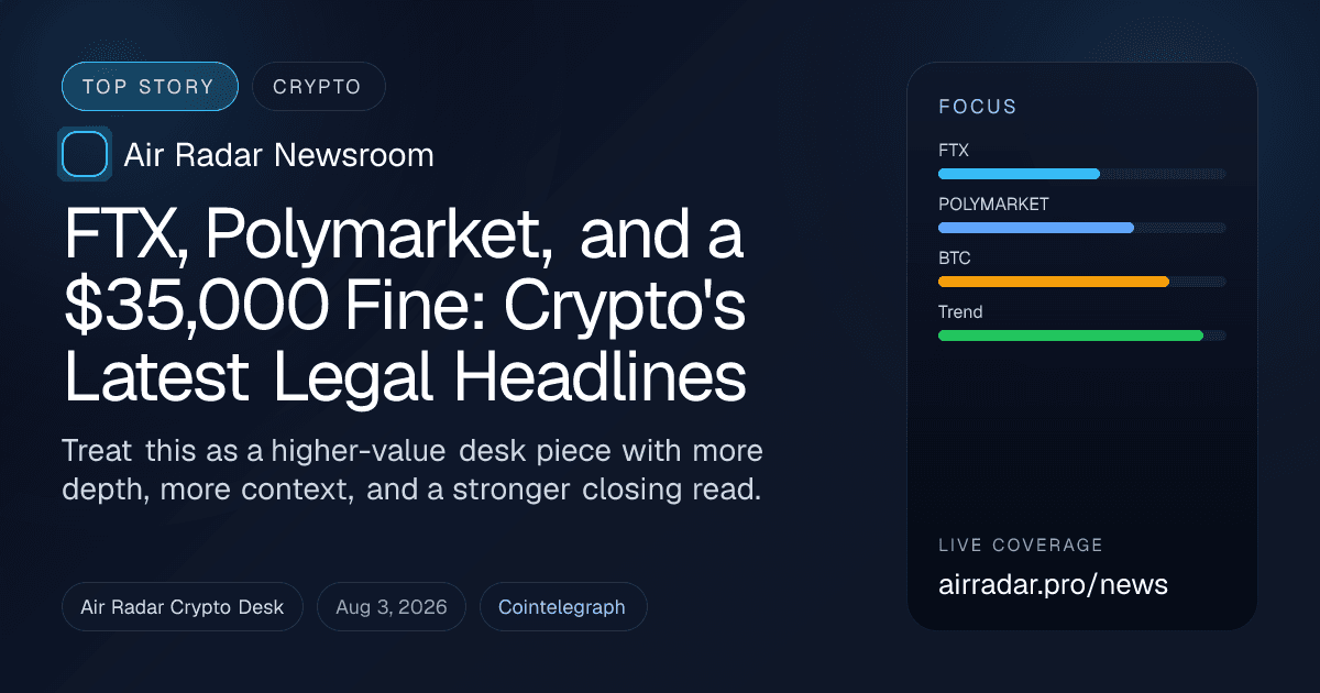 FTX, Polymarket, and a $35,000 Fine: Crypto's Latest Legal Headlines