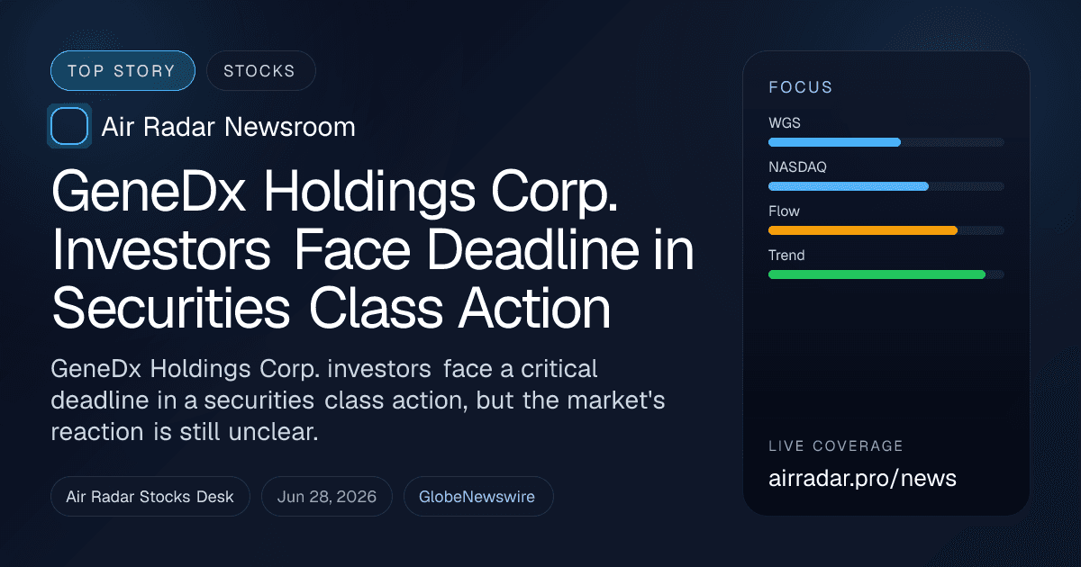 GeneDx Holdings Corp. Investors Face Deadline in Securities Class Action