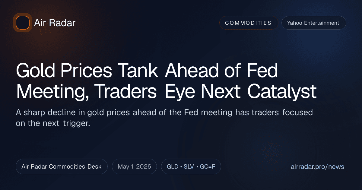 Gold Prices Tank Ahead of Fed Meeting, Traders Eye Next Catalyst