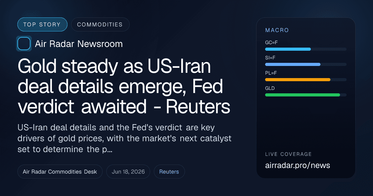 Gold steady as US-Iran deal details emerge, Fed verdict awaited - Reuters