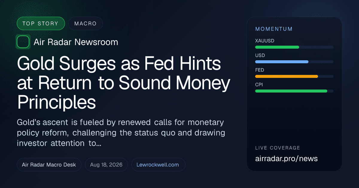 Gold Surges as Fed Hints at Return to Sound Money Principles