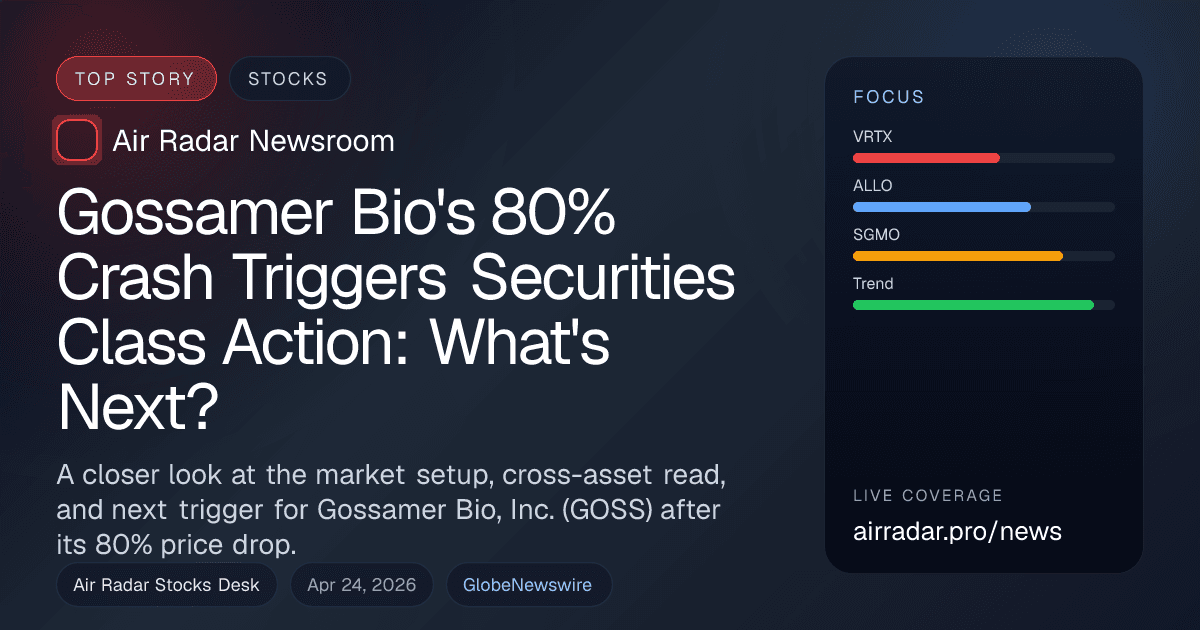 Gossamer Bio's 80% Crash Triggers Securities Class Action: What's Next?