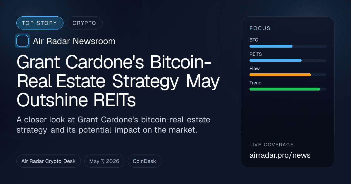 Grant Cardone's Bitcoin-Real Estate Strategy May Outshine REITs
