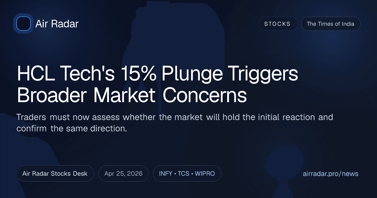 HCL Tech's 15% Plunge Triggers Broader Market Concerns