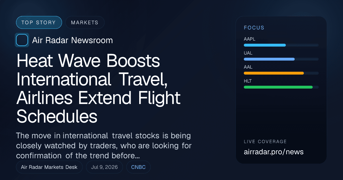 Heat Wave Boosts International Travel, Airlines Extend Flight Schedules