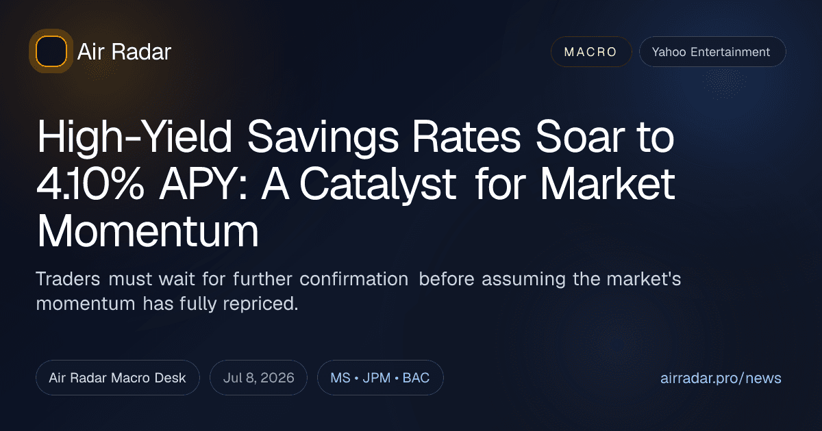 High-Yield Savings Rates Soar to 4.10% APY: A Catalyst for Market Momentum