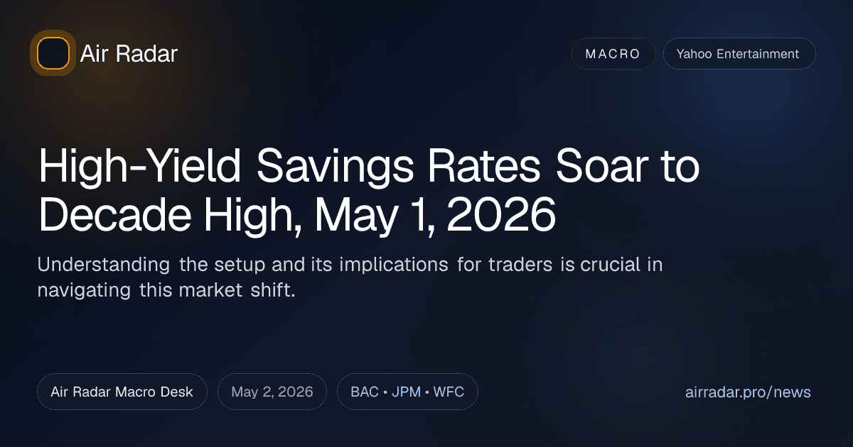 High-Yield Savings Rates Soar to Decade High, May 1, 2026