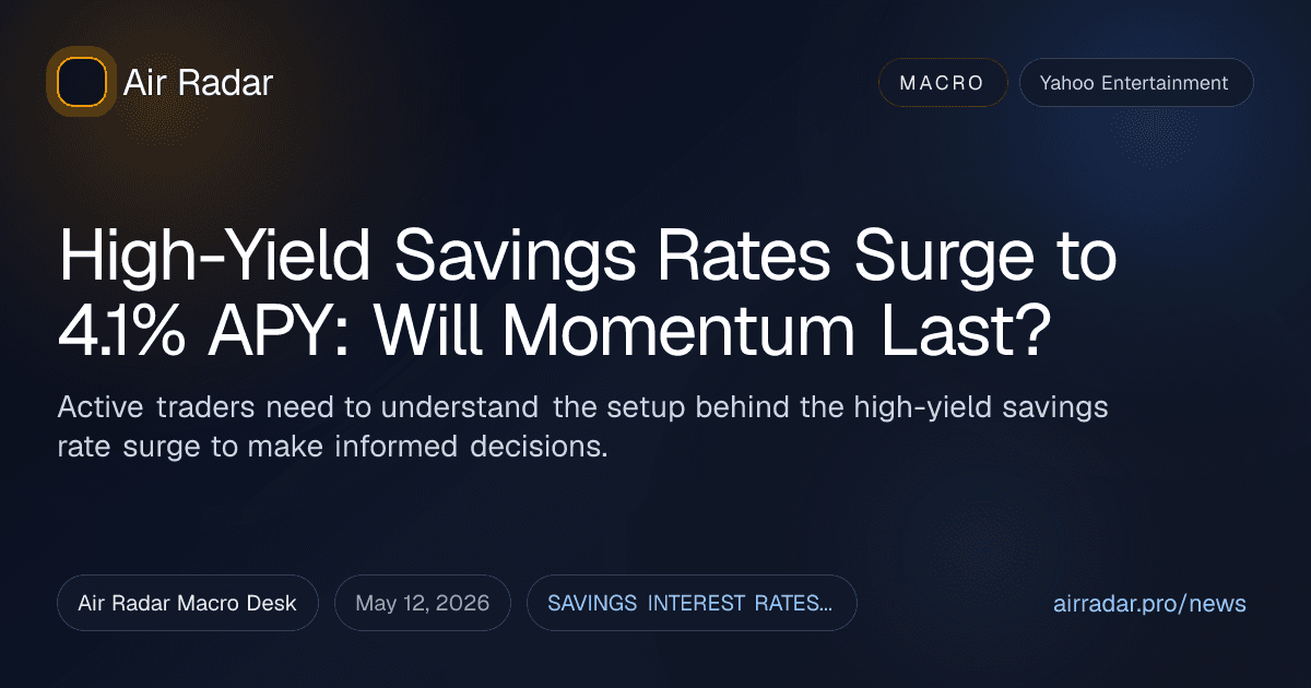 High-Yield Savings Rates Surge to 4.1% APY: Will Momentum Last?