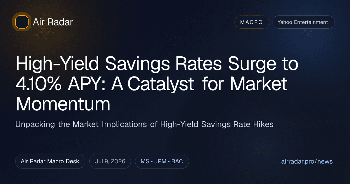 High-Yield Savings Rates Surge to 4.10% APY: A Catalyst for Market Momentum
