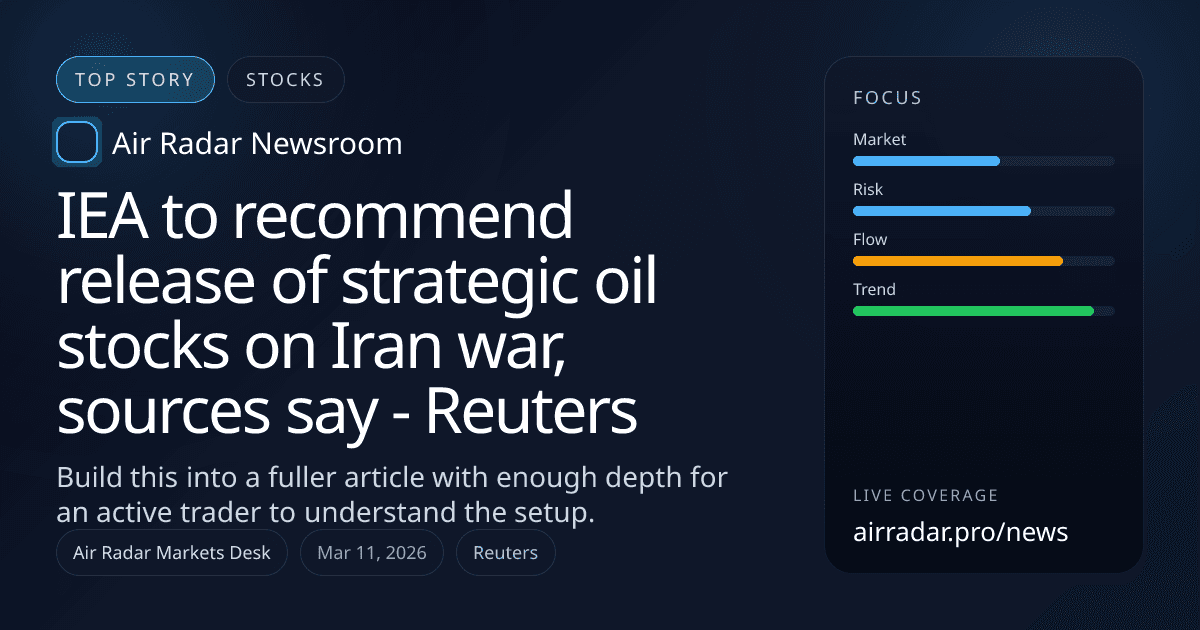 IEA to recommend release of strategic oil stocks on Iran war, sources say - Reuters