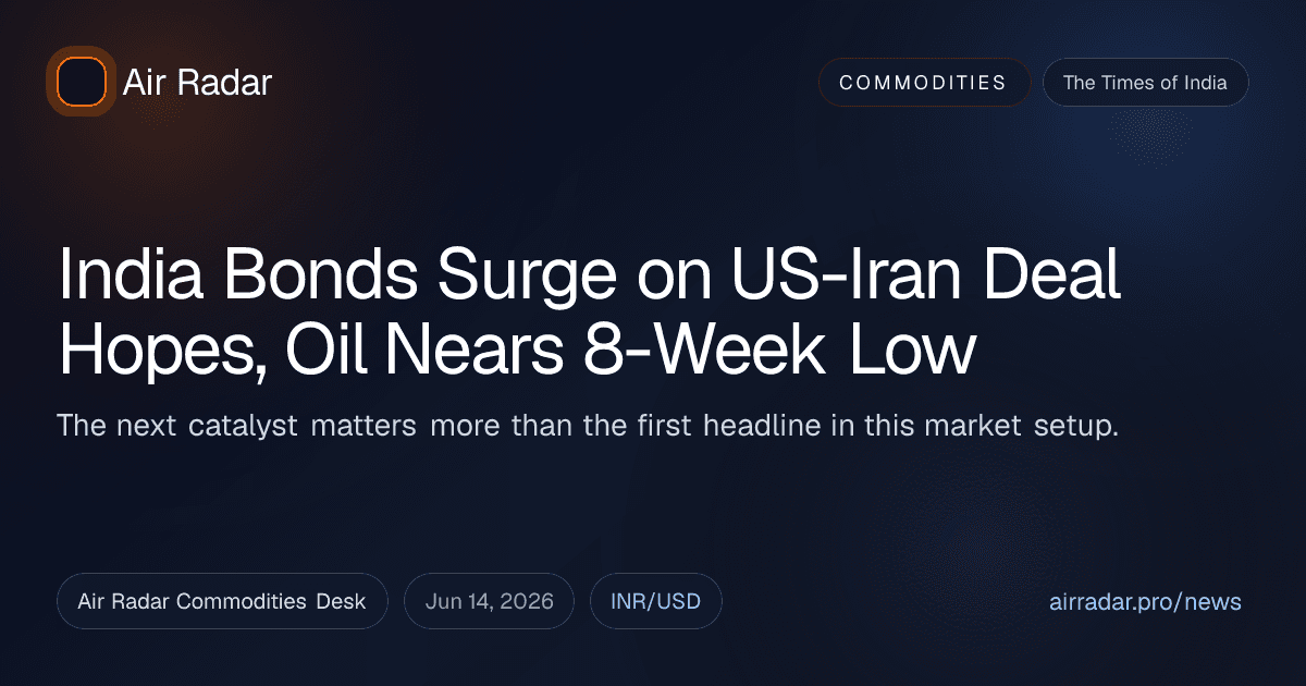 India Bonds Surge on US-Iran Deal Hopes, Oil Nears 8-Week Low