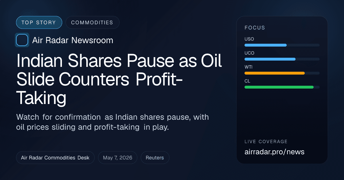 Indian Shares Pause as Oil Slide Counters Profit-Taking