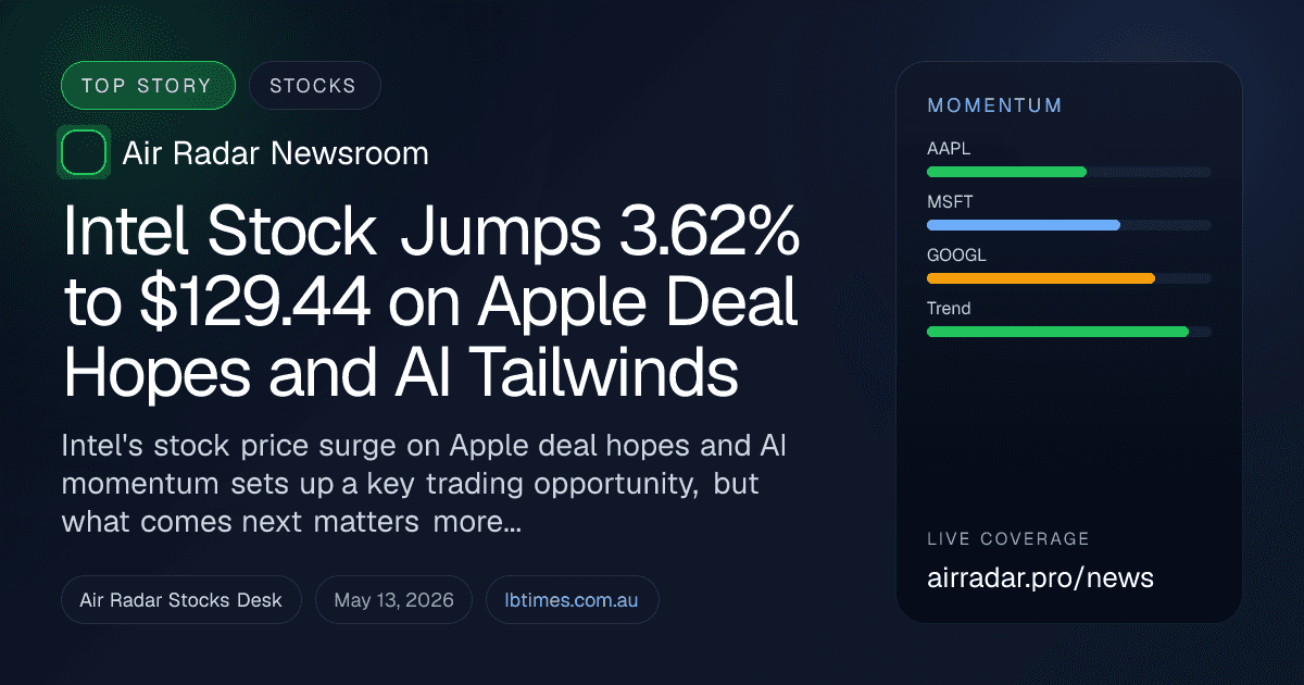 Intel Stock Jumps 3.62% to $129.44 on Apple Deal Hopes and AI Tailwinds