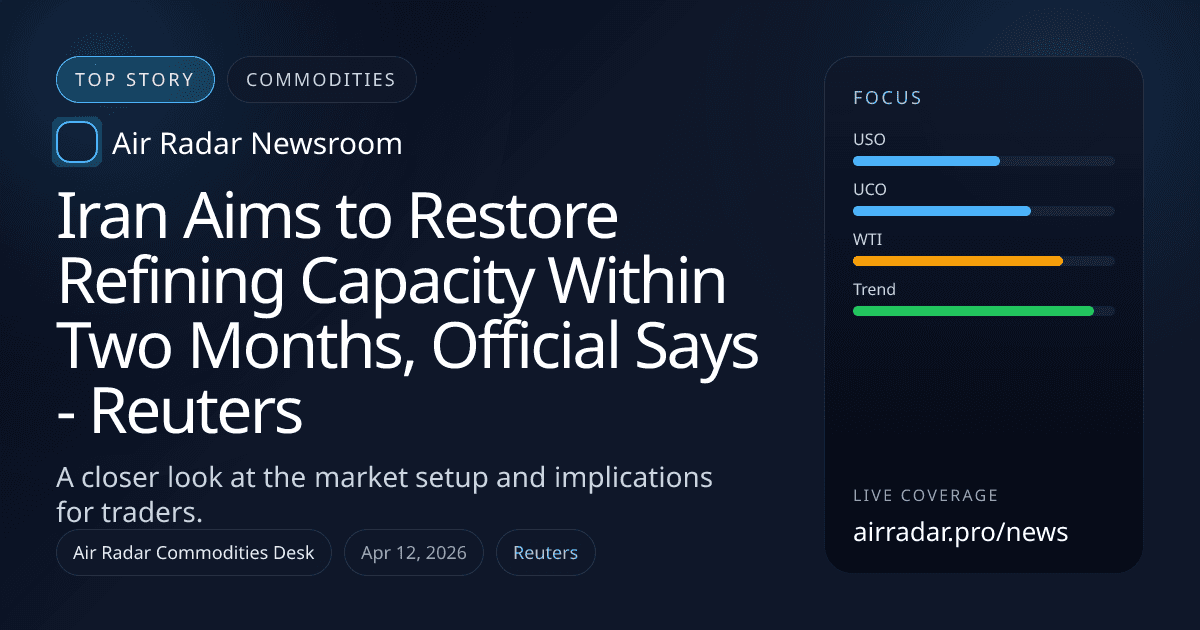 Iran Aims to Restore Refining Capacity Within Two Months, Official Says - Reuters
