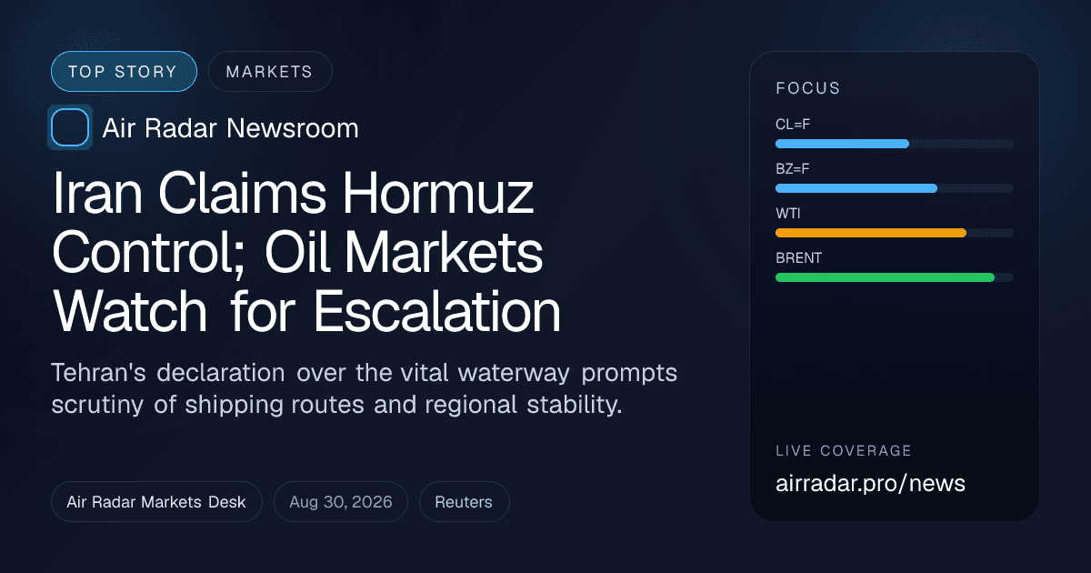 Iran Claims Hormuz Control; Oil Markets Watch for Escalation