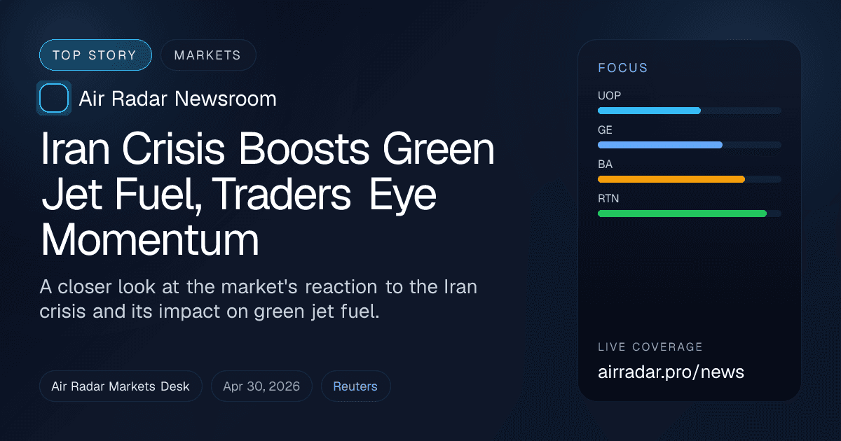 Iran Crisis Boosts Green Jet Fuel, Traders Eye Momentum