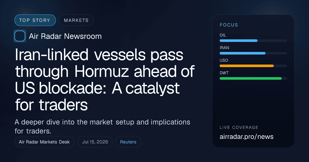 Iran-linked vessels pass through Hormuz ahead of US blockade: A catalyst for traders
