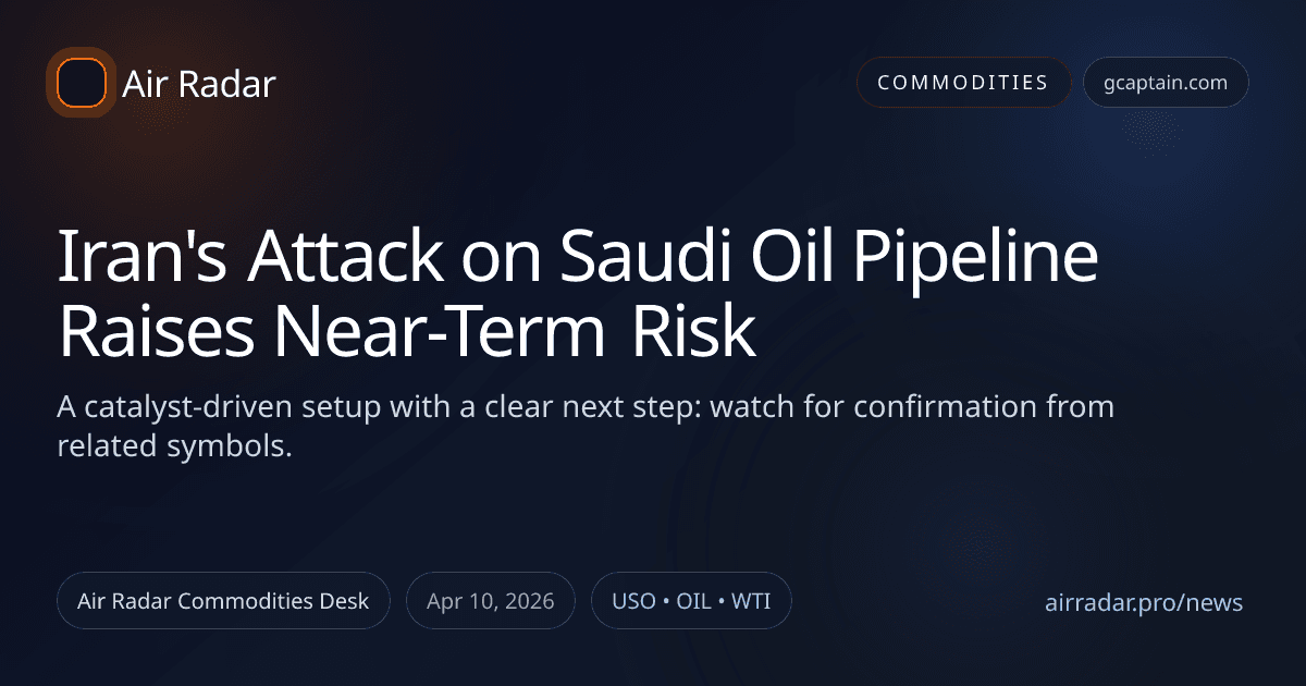 Iran's Attack on Saudi Oil Pipeline Raises Near-Term Risk
