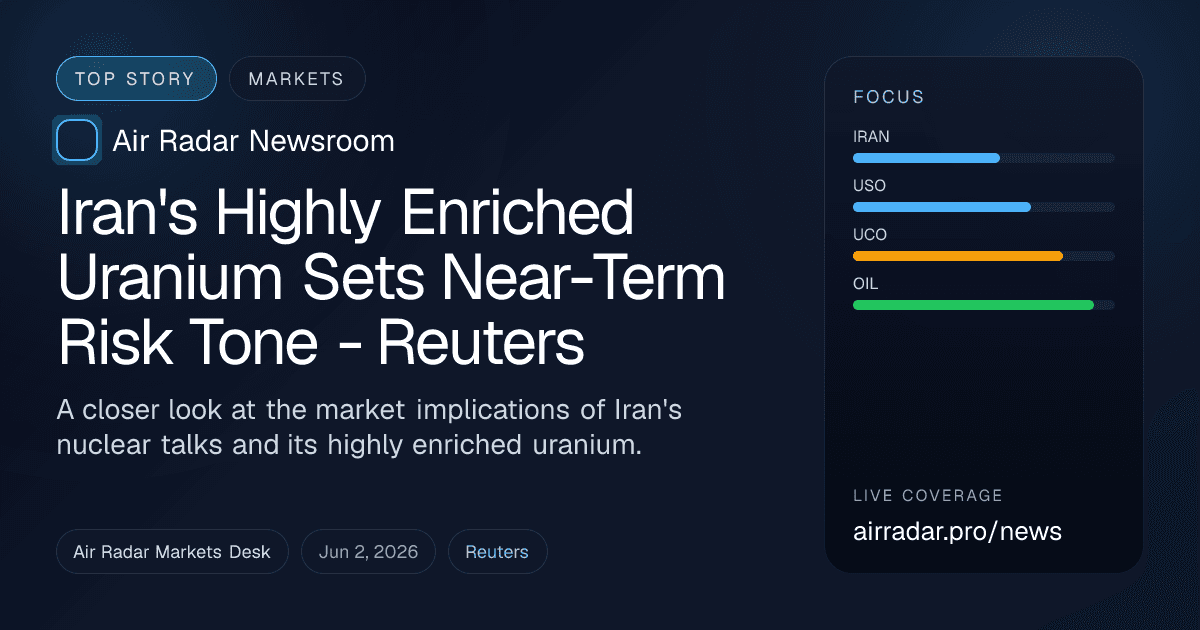 Iran's Highly Enriched Uranium Sets Near-Term Risk Tone - Reuters
