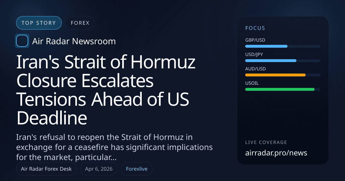 Iran's Strait of Hormuz Closure Escalates Tensions Ahead of US Deadline
