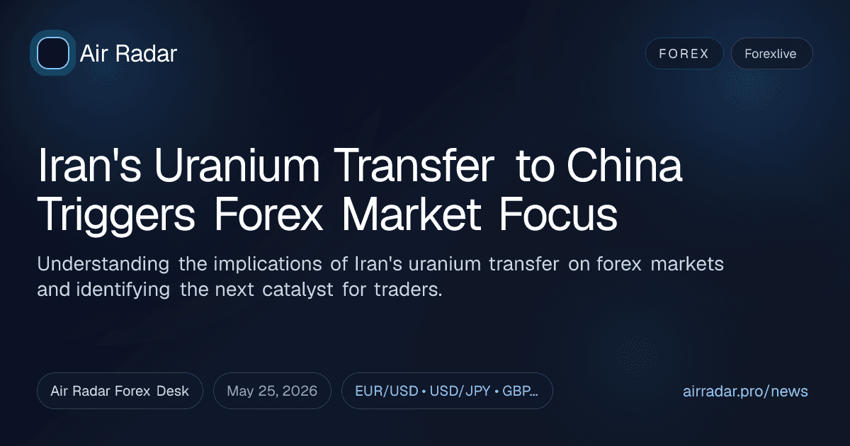 Iran's Uranium Transfer to China Triggers Forex Market Focus