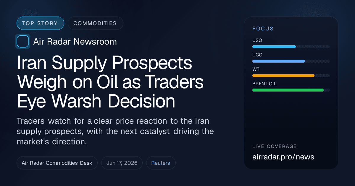 Iran Supply Prospects Weigh on Oil as Traders Eye Warsh Decision