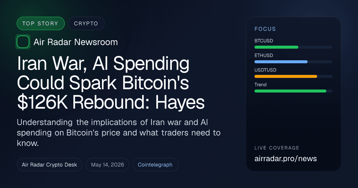 Iran War, AI Spending Could Spark Bitcoin's $126K Rebound: Hayes