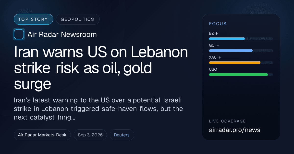 Iran warns US on Lebanon strike risk as oil, gold surge