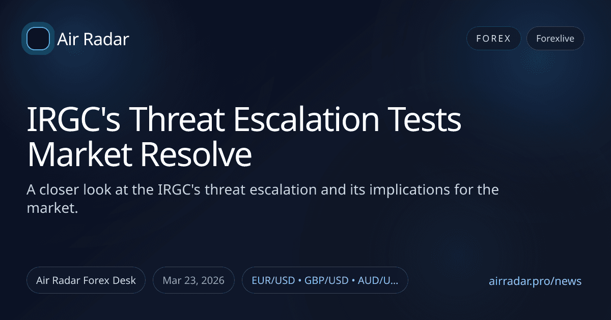 IRGC's Threat Escalation Tests Market Resolve
