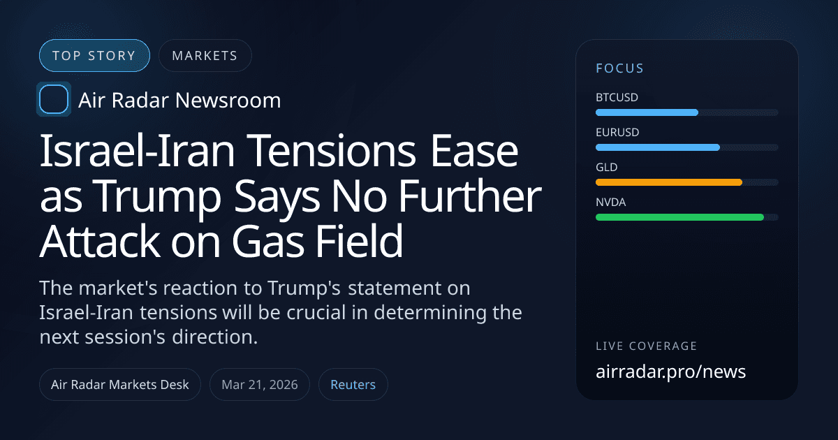 Israel-Iran Tensions Ease as Trump Says No Further Attack on Gas Field