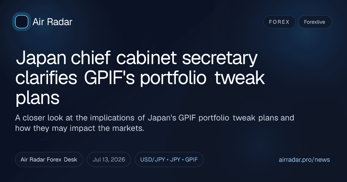Japan chief cabinet secretary clarifies GPIF's portfolio tweak plans