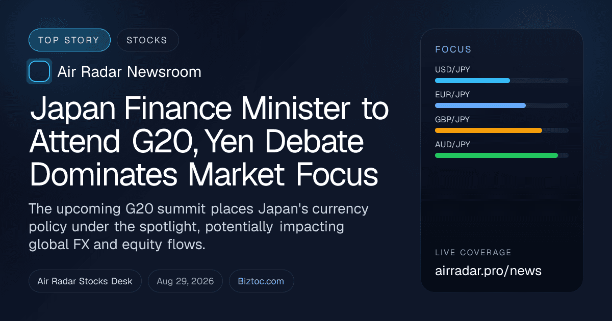 Japan Finance Minister to Attend G20, Yen Debate Dominates Market Focus
