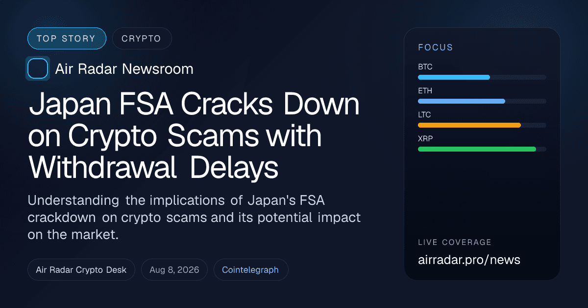 Japan FSA Cracks Down on Crypto Scams with Withdrawal Delays