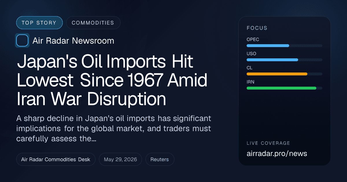 Japan's Oil Imports Hit Lowest Since 1967 Amid Iran War Disruption
