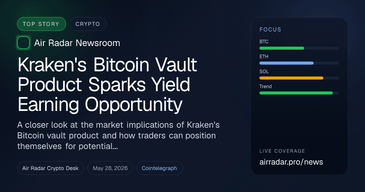Kraken's Bitcoin Vault Product Sparks Yield Earning Opportunity