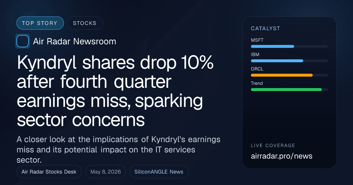 Kyndryl shares drop 10% after fourth quarter earnings miss, sparking sector concerns