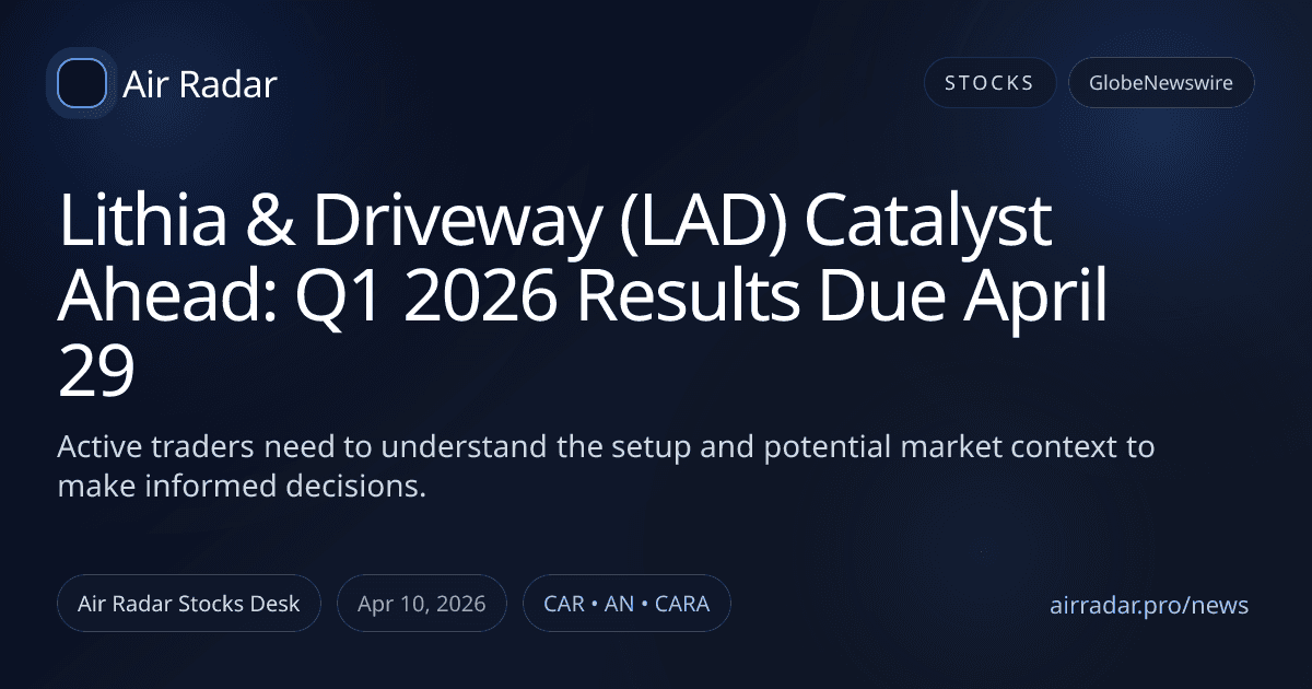 Lithia & Driveway (LAD) Catalyst Ahead: Q1 2026 Results Due April 29