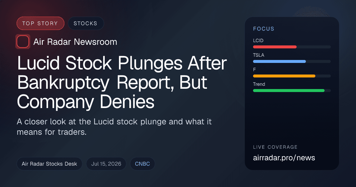 Lucid Stock Plunges After Bankruptcy Report, But Company Denies