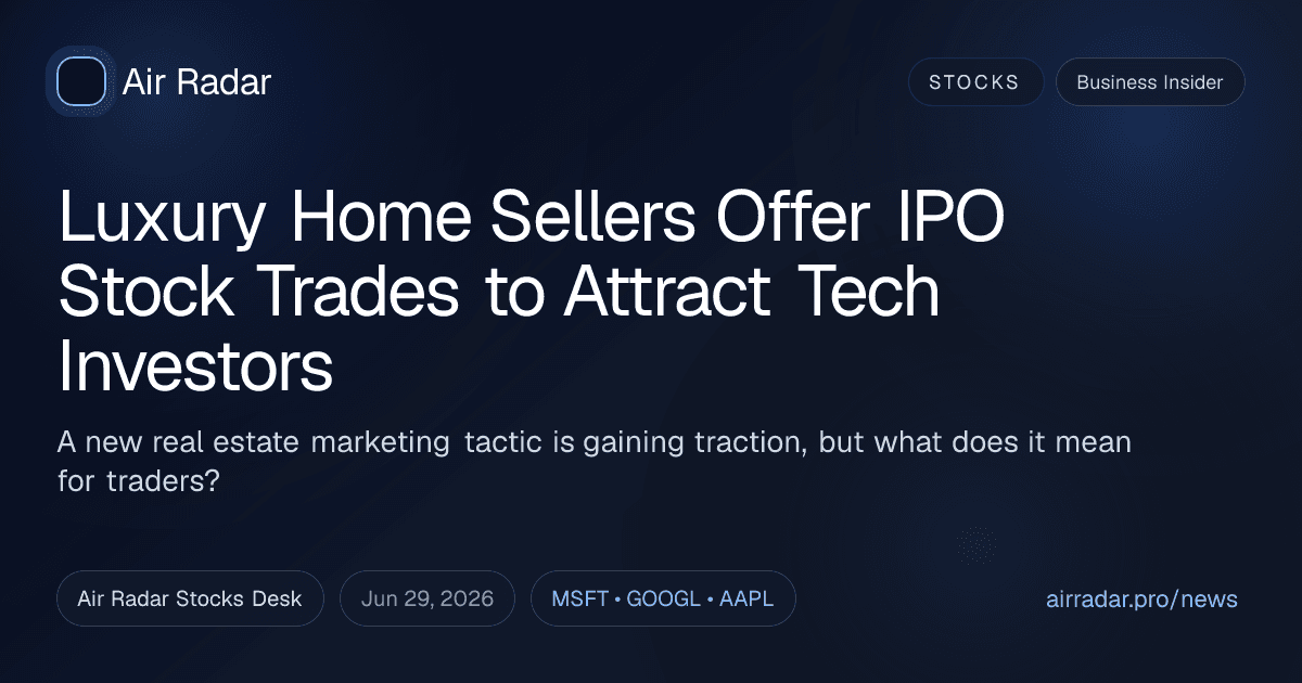 Luxury Home Sellers Offer IPO Stock Trades to Attract Tech Investors