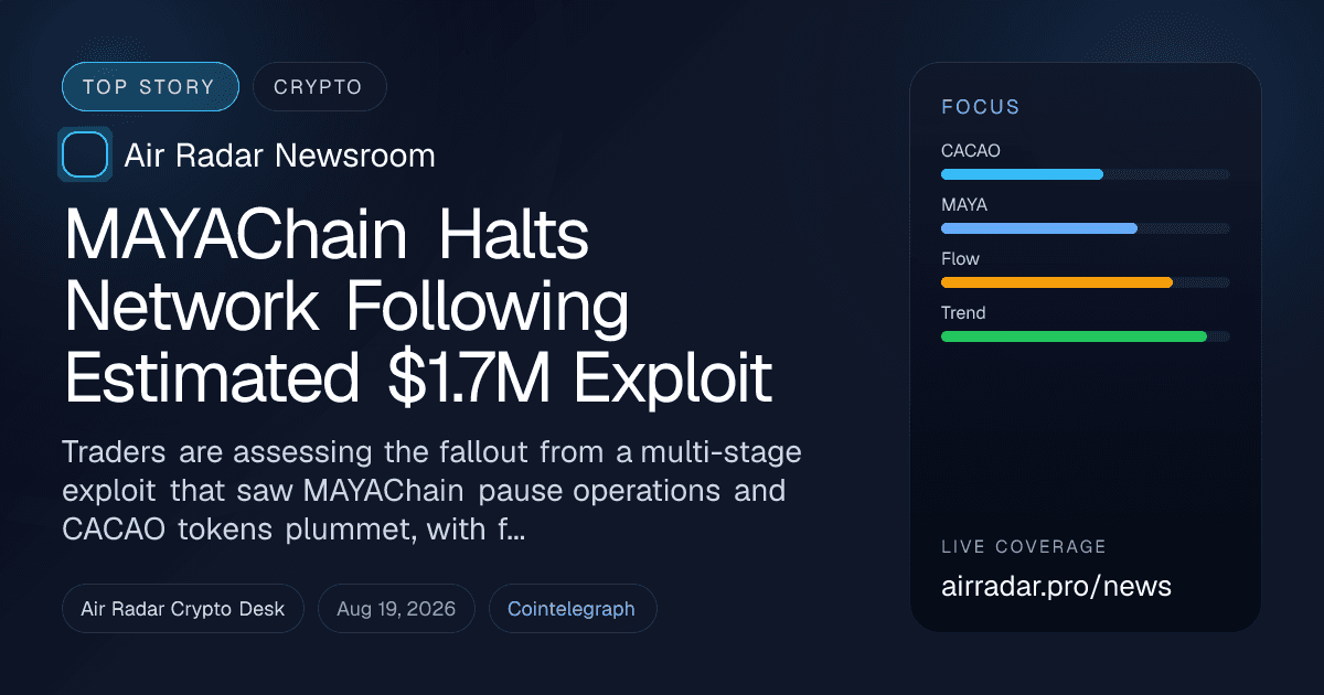 MAYAChain Halts Network Following Estimated $1.7M Exploit