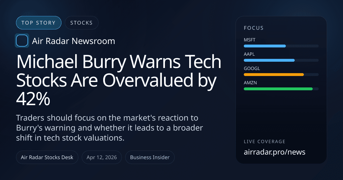 Michael Burry Warns Tech Stocks Are Overvalued by 42%
