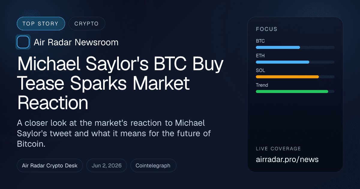 Michael Saylor's BTC Buy Tease Sparks Market Reaction