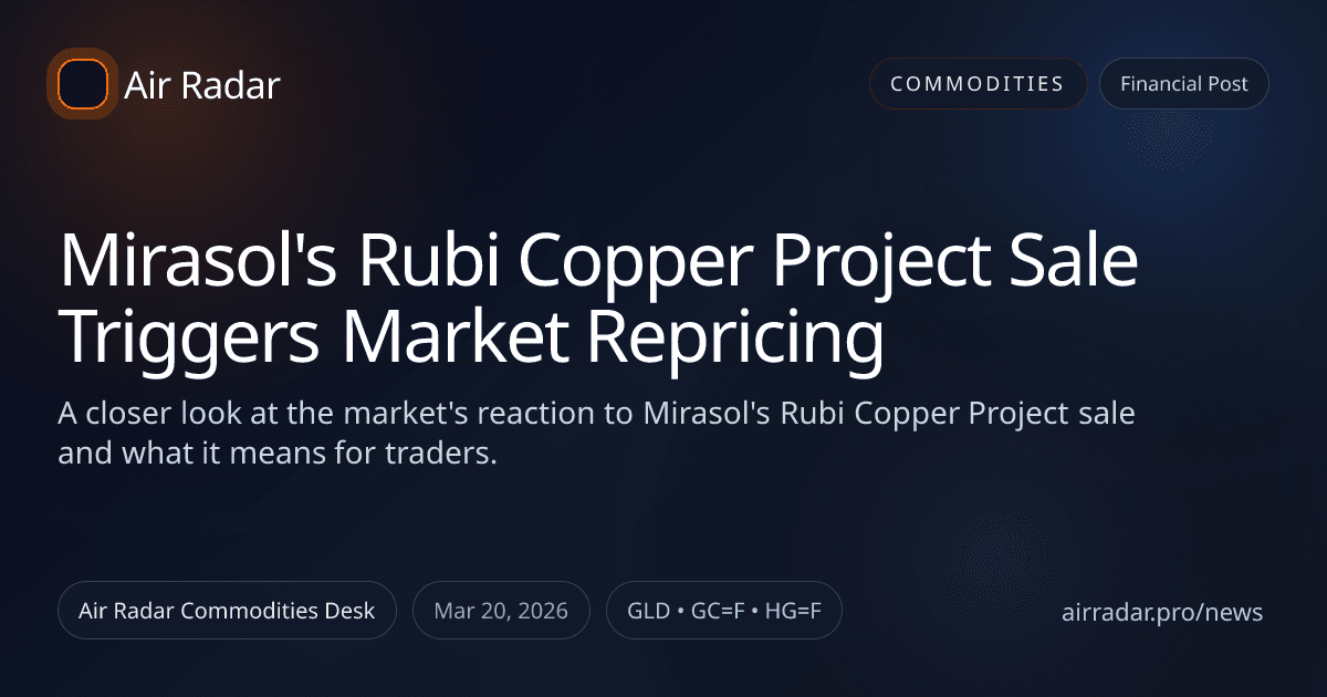 Mirasol's Rubi Copper Project Sale Triggers Market Repricing