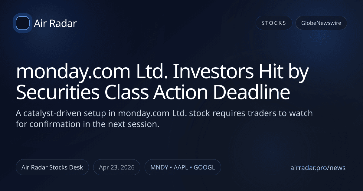 monday.com Ltd. Investors Hit by Securities Class Action Deadline