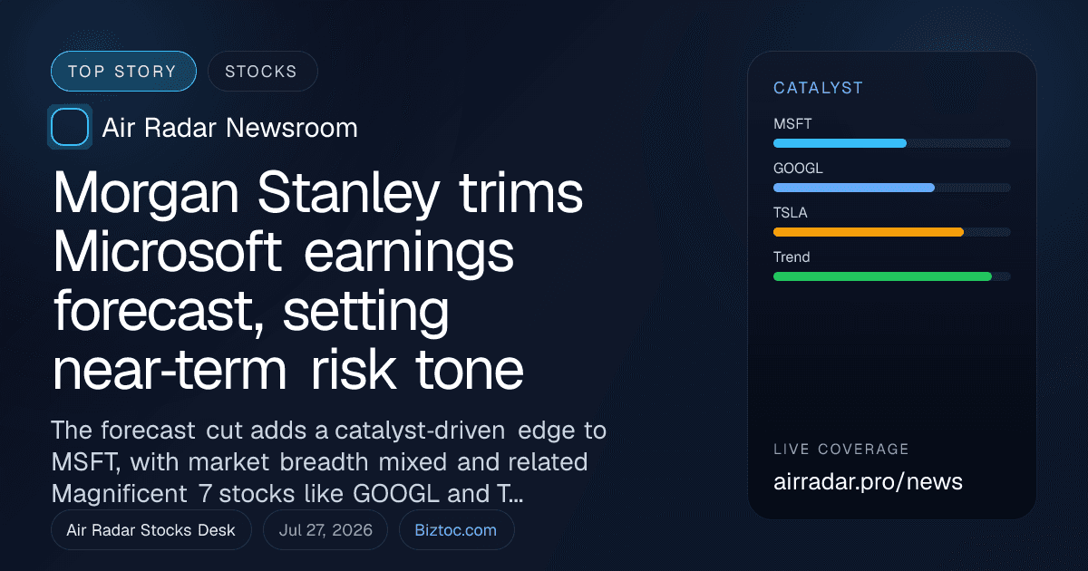 Morgan Stanley trims Microsoft earnings forecast, setting near‑term risk tone