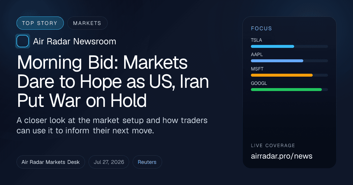 Morning Bid: Markets Dare to Hope as US, Iran Put War on Hold
