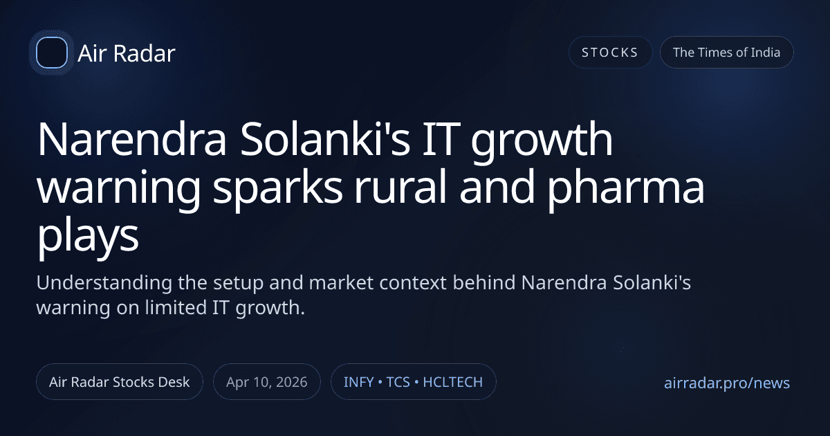 Narendra Solanki's IT growth warning sparks rural and pharma plays