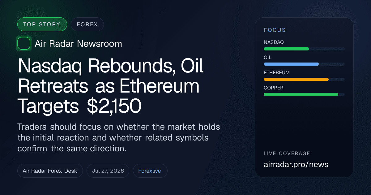 Nasdaq Rebounds, Oil Retreats as Ethereum Targets $2,150
