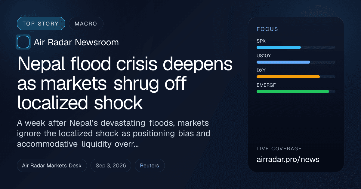 Nepal flood crisis deepens as markets shrug off localized shock